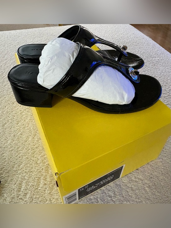 Marc Jacobs Shoes - Marc Jacobs Black Turnlock Heel Sandal